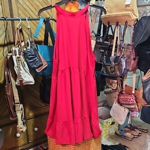 Elegant Red Sleeveless Dress